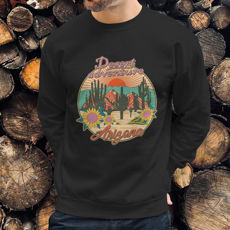 Funny Vintage Retro Travel Arizona Desert Adventure Emblem Sweatshirt Gifts for Him