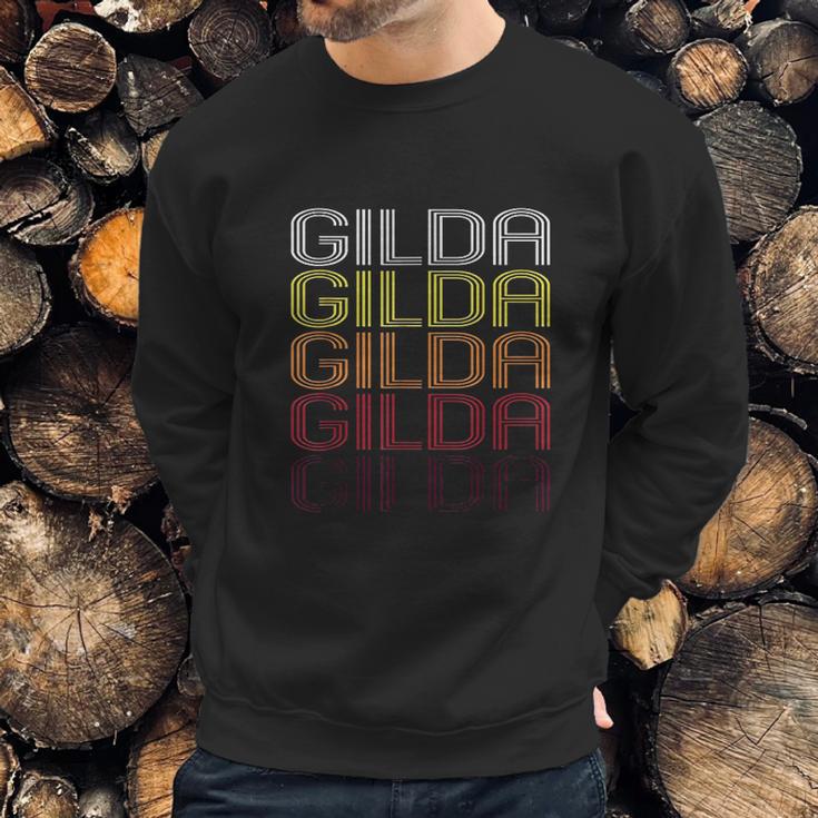 Gilda Retro Wordmark Pattern Vintage Style Sweatshirt Gifts for Him