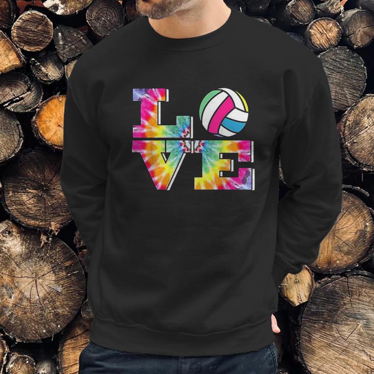 Girls Volleyball Tie Dye Love Colorful For Teenagers Sweatshirt Gifts for Him