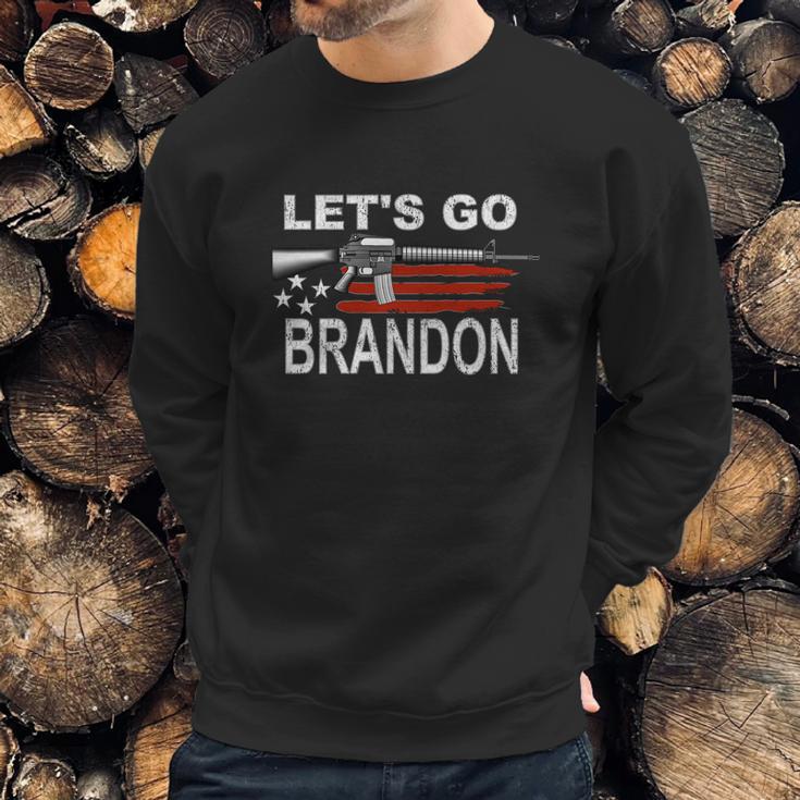 Lets Go Brandon Ar15 Stars And Stripes Sweatshirt Gifts for Him