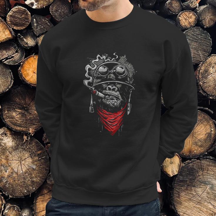 Gorilla Smoking A Cigar Cool Powerful Animal Sweatshirt Gifts for Him