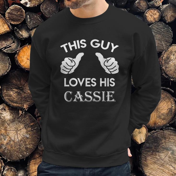 This Guy Loves His Cassie Gift Valentine Heart Belongs Sweatshirt Gifts for Him