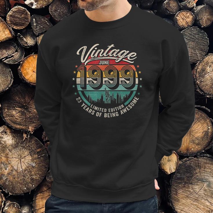 Happy 23Rd Birthday Vintage June 1999 23 Years Old Sweatshirt Gifts for Him