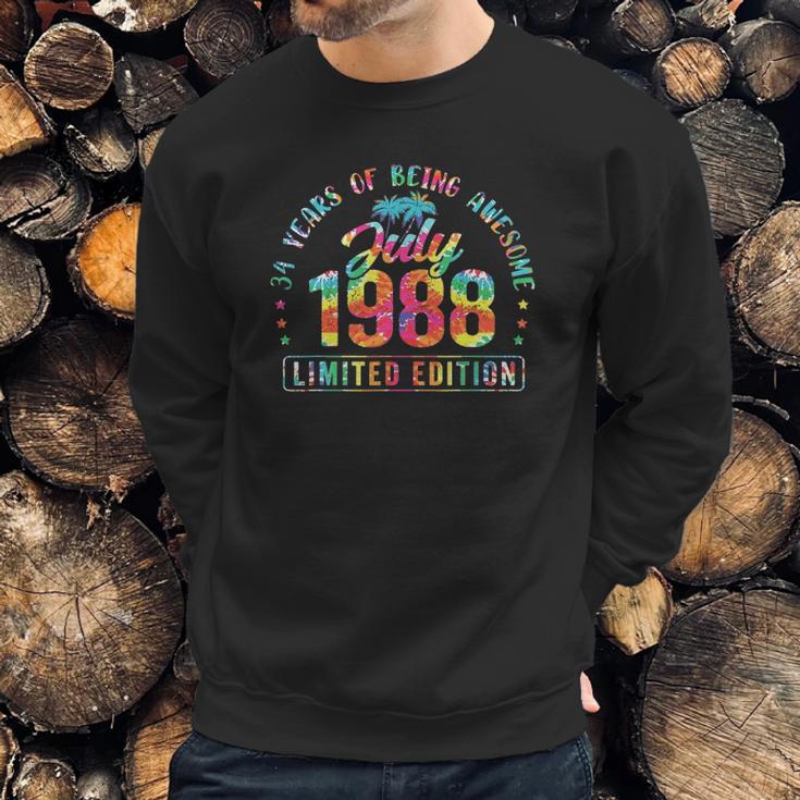 Happy 34Th Birthday Vintage July 1988 34 Years Old Sweatshirt Gifts for Him