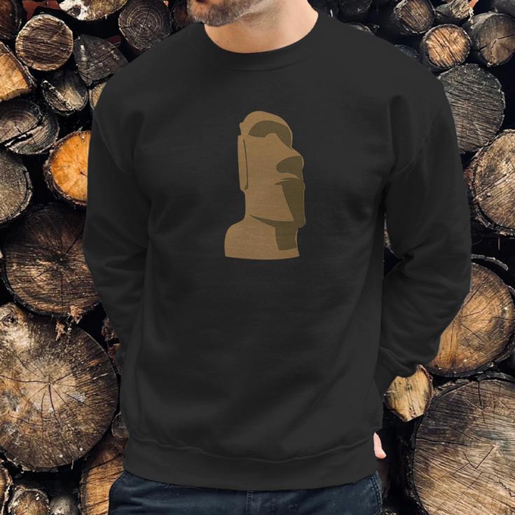 Hawaiian Luau Brown Moai Easter Island Tiki Gif Sweatshirt Gifts for Him