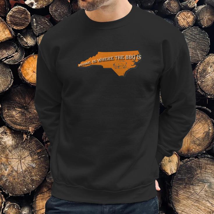 Home Is Where The Bbq Is North Carolina With Pig Sweatshirt Gifts for Him