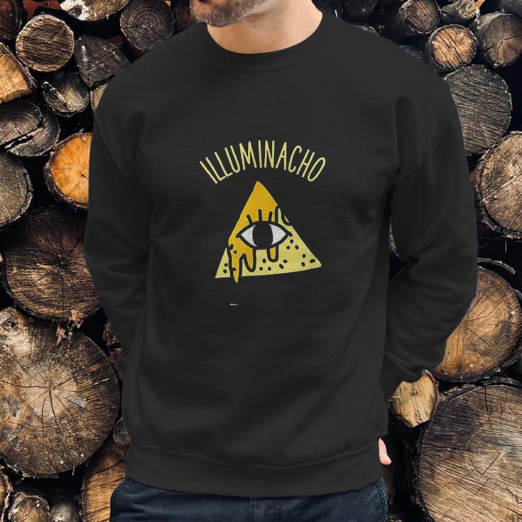 Illuminacho Funny All Seeing Eye Conspiracy Theory Sweatshirt Gifts for Him