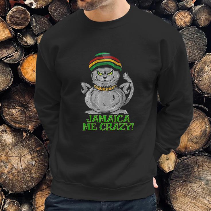 Jamaica Me Crazy Top Funny Gift Jamaican Reggae Music Cat Sweatshirt Gifts for Him