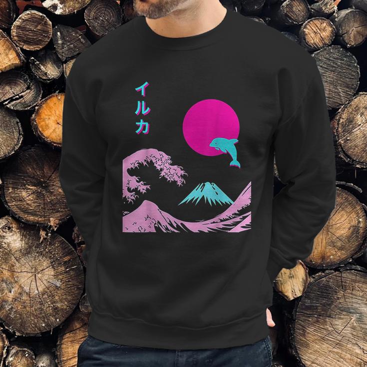 Japanese Dolphin Sweatshirt Gifts for Him