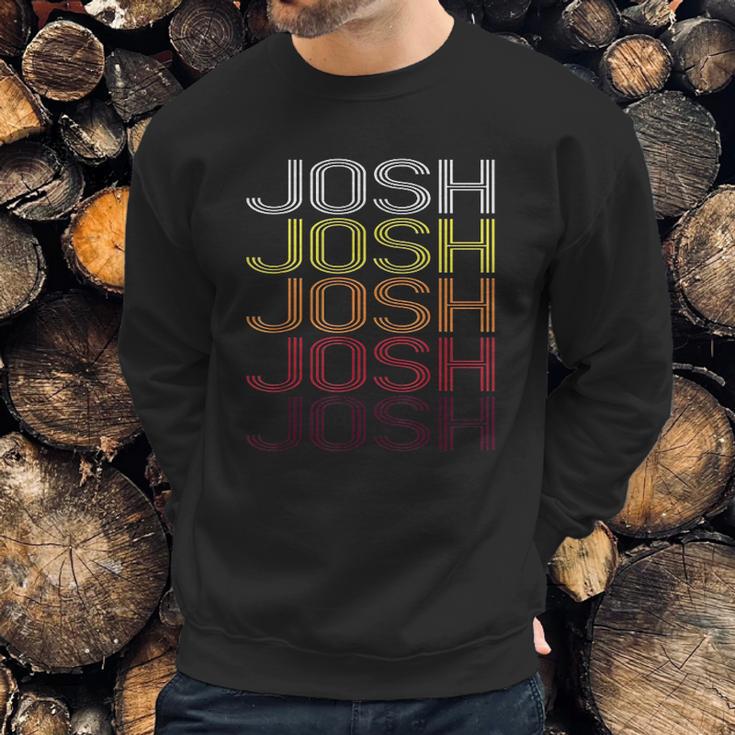 Josh Retro Wordmark Pattern Vintage Style Sweatshirt Gifts for Him