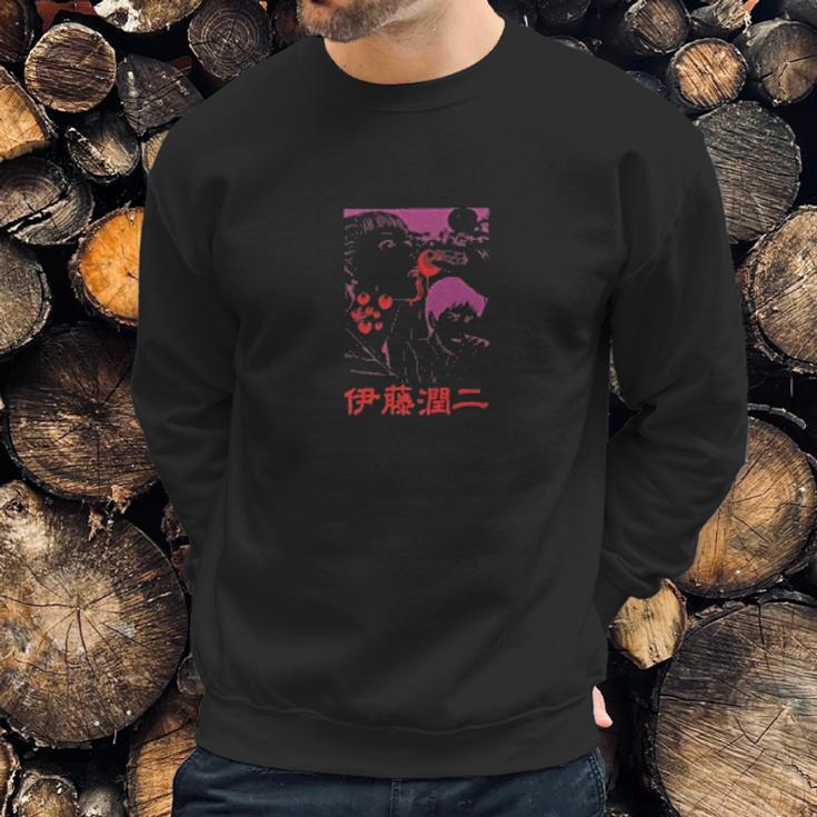 Junji Ito Girl Eating Globule Black Sweatshirt Gifts for Him