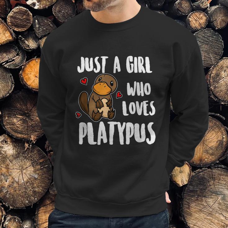 Just A Girl Who Loves Platypus Funny Platypus Costume Graphic Design Printed Casual Daily Basic Sweatshirt Gifts for Him