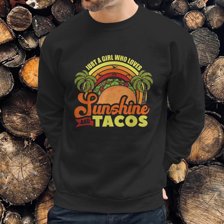 Just A Girl Who Loves Sunshine And Tacos Fast Food Junk Gift Graphic Design Printed Casual Daily Basic Sweatshirt Gifts for Him