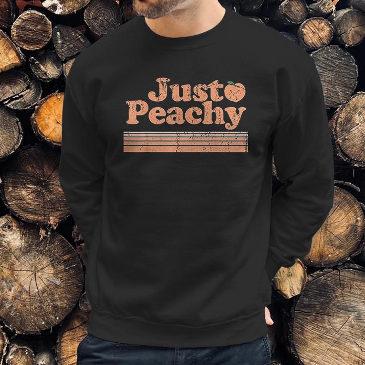 Just Peachy Retro 70S Georgia Peaches Summer Fruit Sweatshirt Gifts for Him