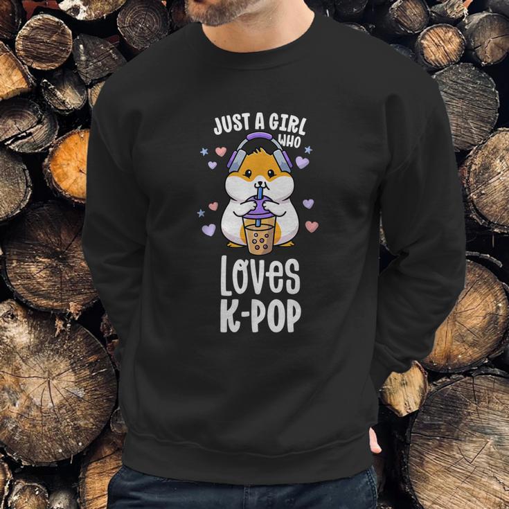 K Pop For Ns Girl Kawaii Kpop Hamster Bubble Tea Sweatshirt Gifts for Him