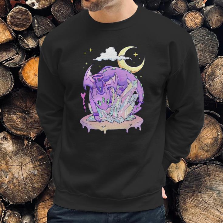 Kawaii Pastel Goth Cute Creepy Crystal Dragon Sweatshirt Gifts for Him