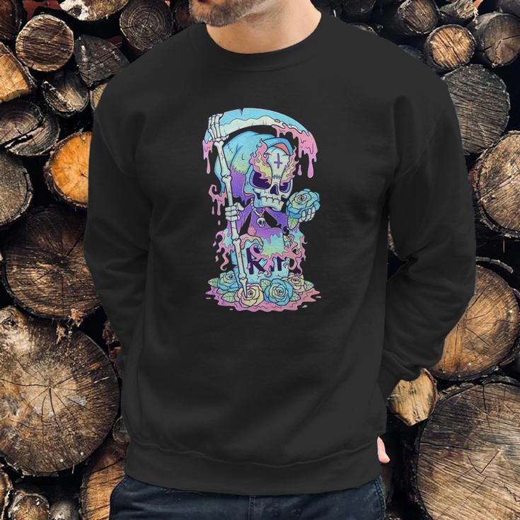 Kawaii Pastel Goth Cute And Creepy Death Grim Reaper Sweatshirt Gifts for Him