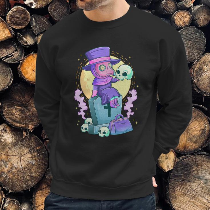 Kawaii Pastel Goth Cute Creepy Plague Doctor Skull Sweatshirt Gifts for Him