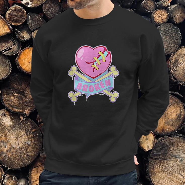 Kawaii Pastel Goth Emo Broken Heart Goth Aesthetic Sweatshirt Gifts for Him