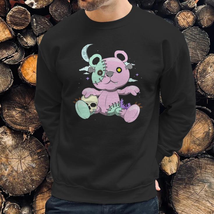 Kawaii Pastel Goth Witchy Bear And Skull Cute Creepy Bear Sweatshirt Gifts for Him