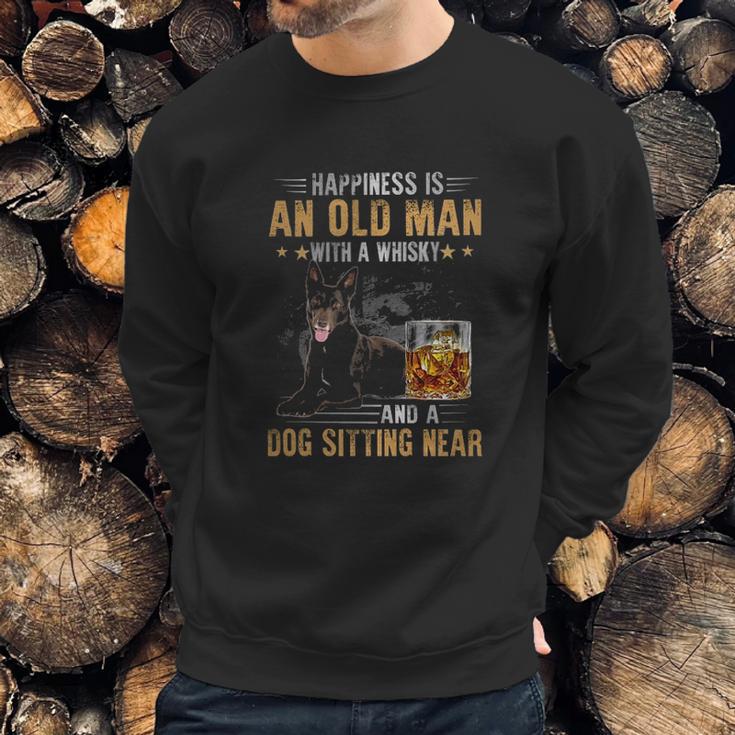 Kelpie An Old Man With A Whisky And A Dog Sitting Near Sweatshirt Gifts for Him