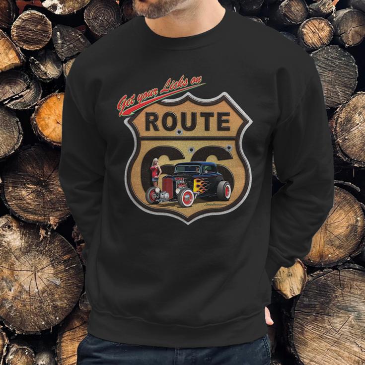 Larry Grossman Licks On Route 66 Sweatshirt Gifts for Him