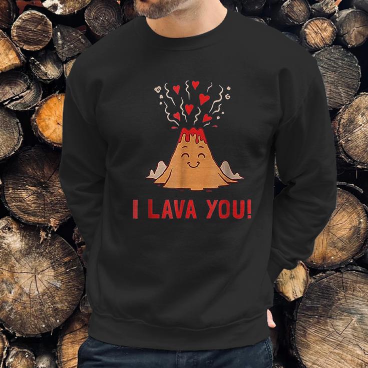 I Lava You Funny Volcano Valentines Love Sweatshirt Gifts for Him