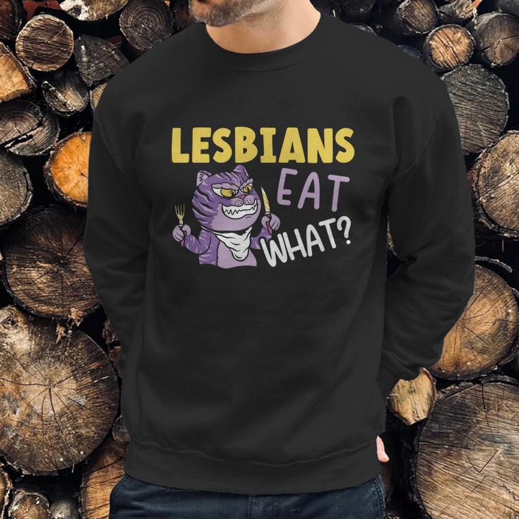 Lesbians Eat What Lgbtq Member Sexual Diversity Pride Parade Gift Graphic Design Printed Casual Daily Basic Sweatshirt Gifts for Him