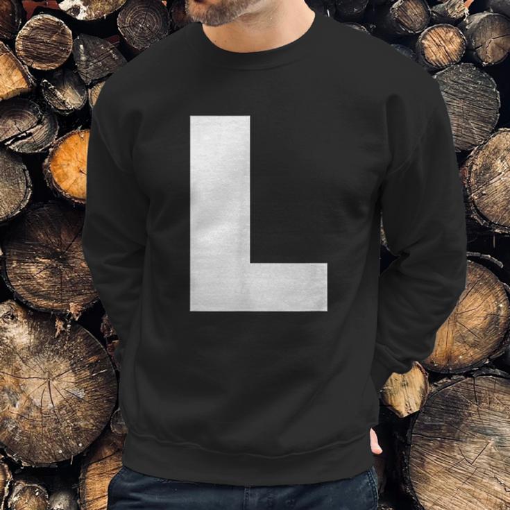 Letter L Capital Alphabet Bold Style Sweatshirt Gifts for Him