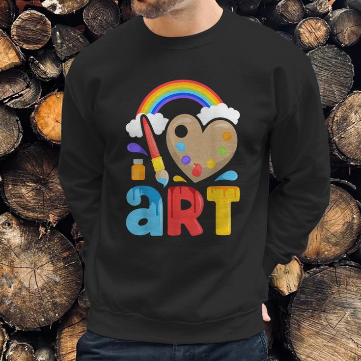 I Love Art Artist Painter Colorful Paintingkids Girls Sweatshirt Gifts for Him