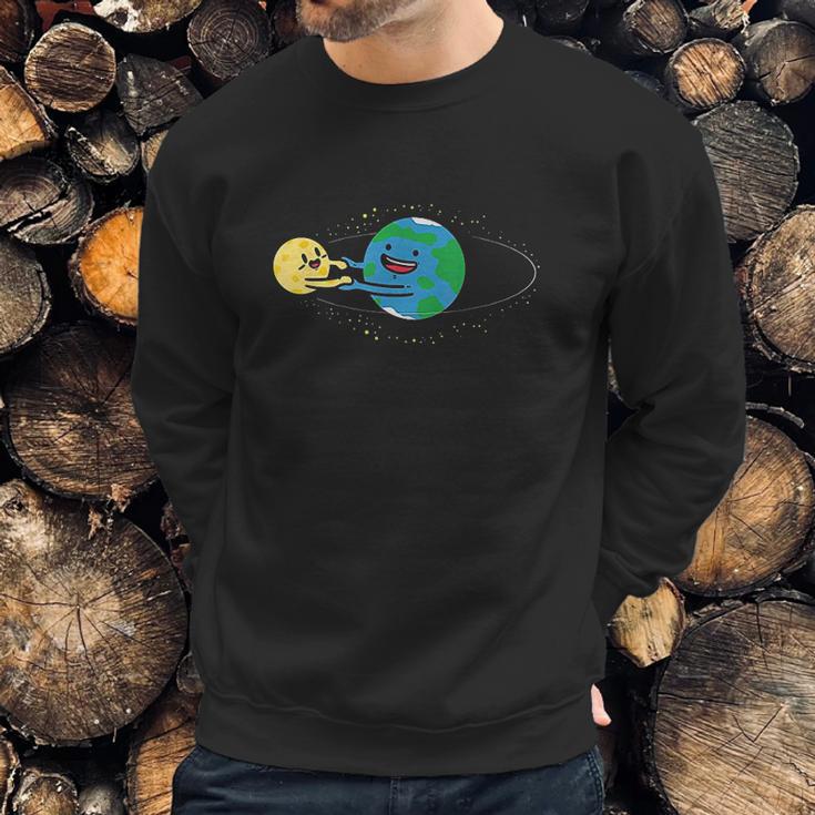 Love Earth And Moon Happy Stars Planets Space Orbit Sweatshirt Gifts for Him