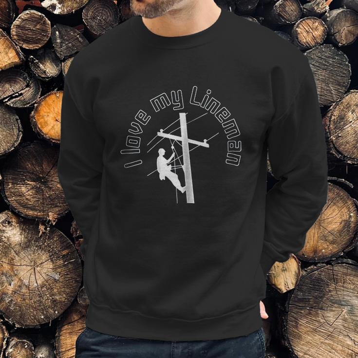 I Love My Lineman Electric Cable Linemen Sweatshirt Gifts for Him