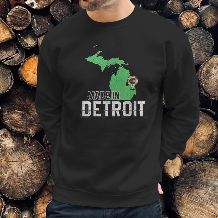 Made In Detroit Michigan State Map Motor City Area 313 Gift Sweatshirt Gifts for Him