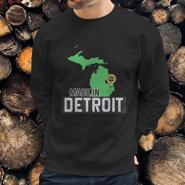 Made In Detroit Michigan State Map Motor City Area Graphic Design Printed Casual Daily Basic Sweatshirt Gifts for Him