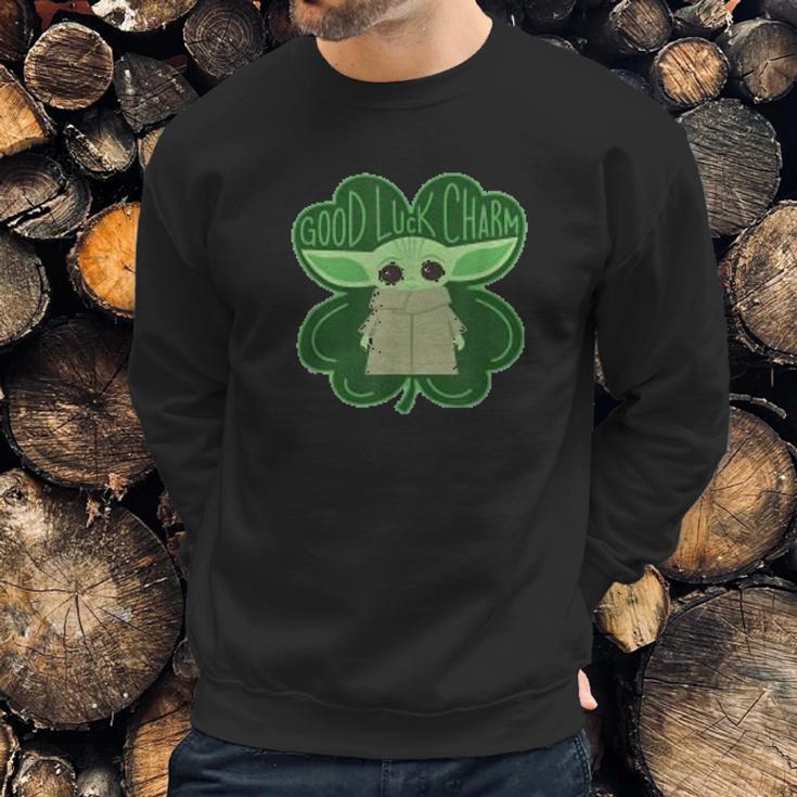 The Mandalorian The Child Good Luck Charm Shamrock Sweatshirt Gifts for Him