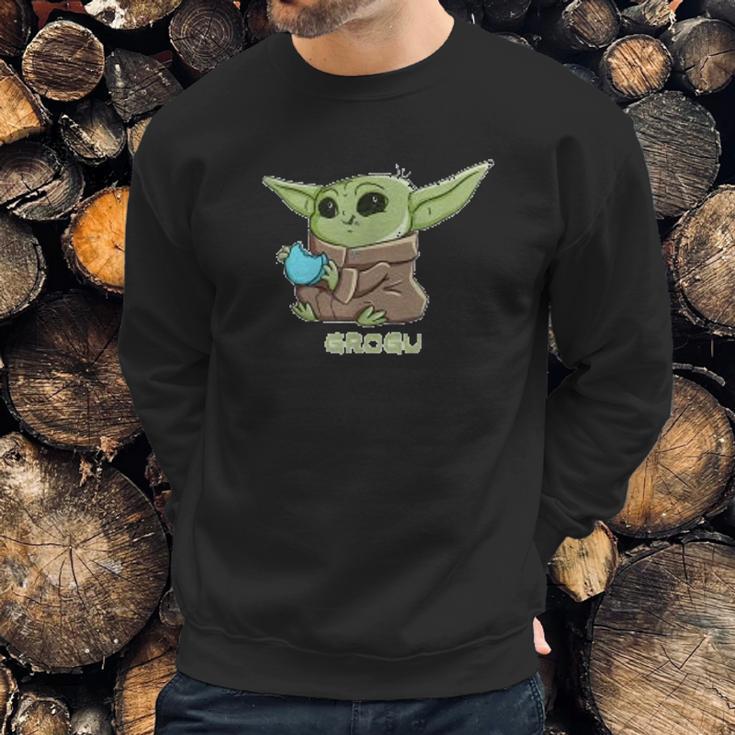 The Mandalorian The Child Grogu Blue Macaron Sweatshirt Gifts for Him