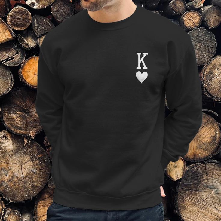 Matching Couple Poker Q King Sweatshirt Gifts for Him