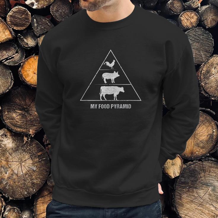 Meat Smoker Lover My Food Pyramid Sweatshirt Gifts for Him