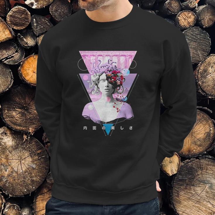 Medusa Statue Aesthetic Art Retro Japanese Otaku Sweatshirt Gifts for Him