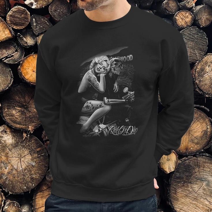 Mens David Gonzales Art Dga Hollywood Homegirl Ride Or Die Sweatshirt Gifts for Him