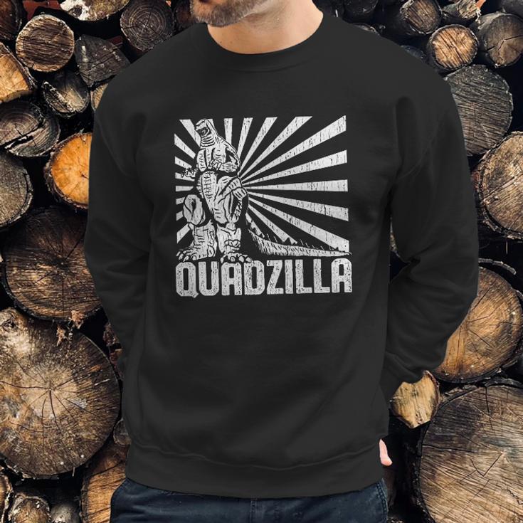 Mens Quadzilla Funny Gym Leg Day Sweatshirt Gifts for Him