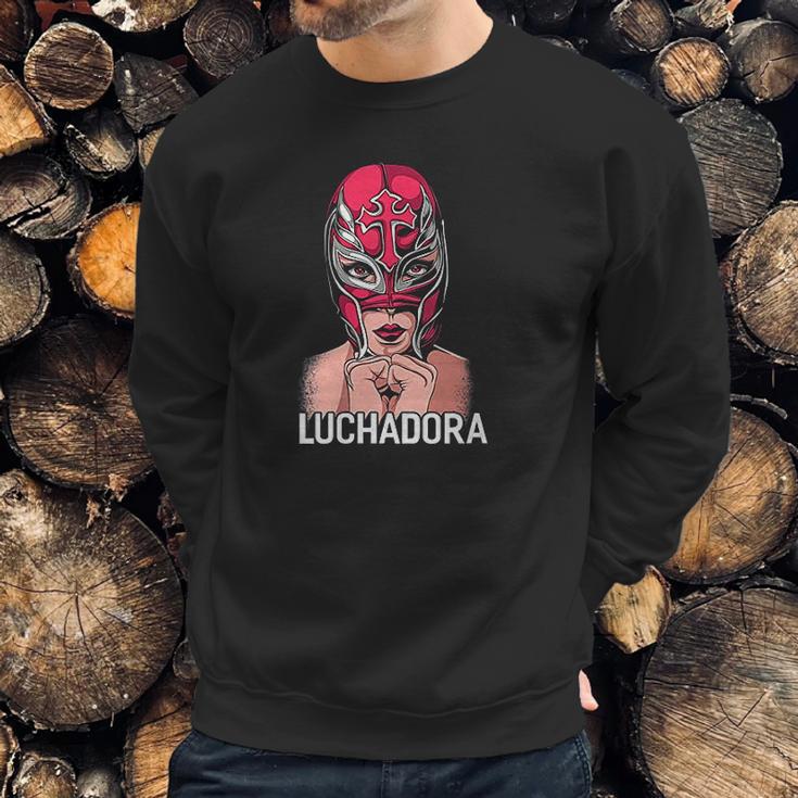 Mexican Female Wrestler Chingona Lucha Libre Luchadora Sweatshirt Gifts for Him