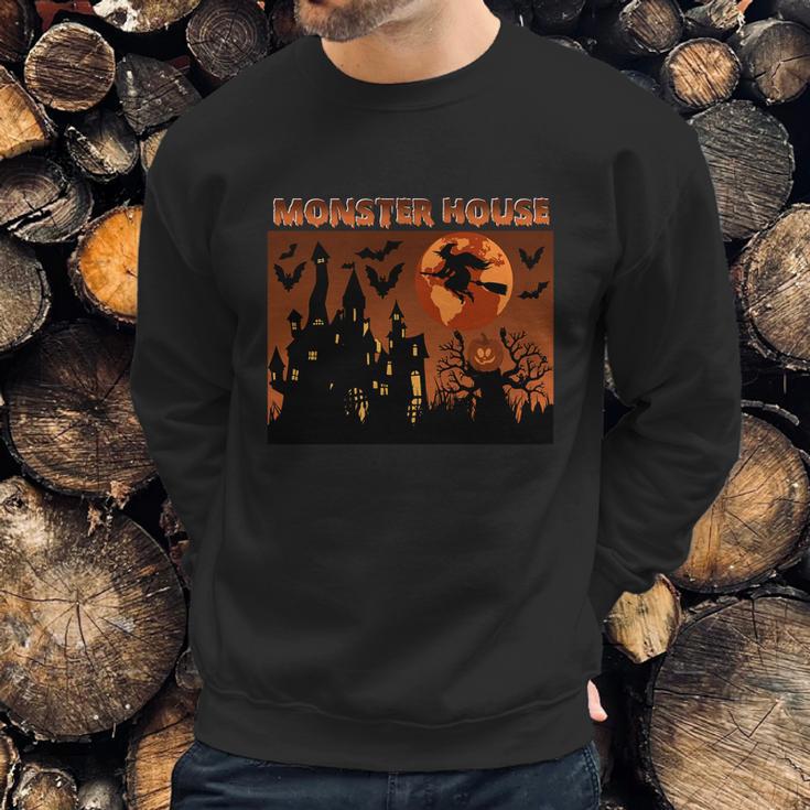 Monster House Moon Funny Halloween Quote Sweatshirt Gifts for Him