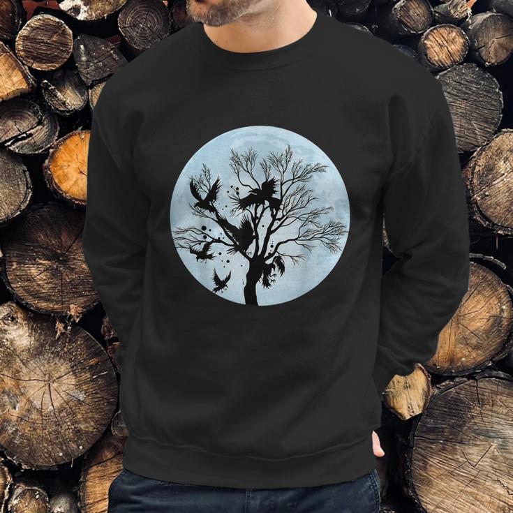 Moonlight Night Black Crow Forest Animal Bird Raven Sweatshirt Gifts for Him