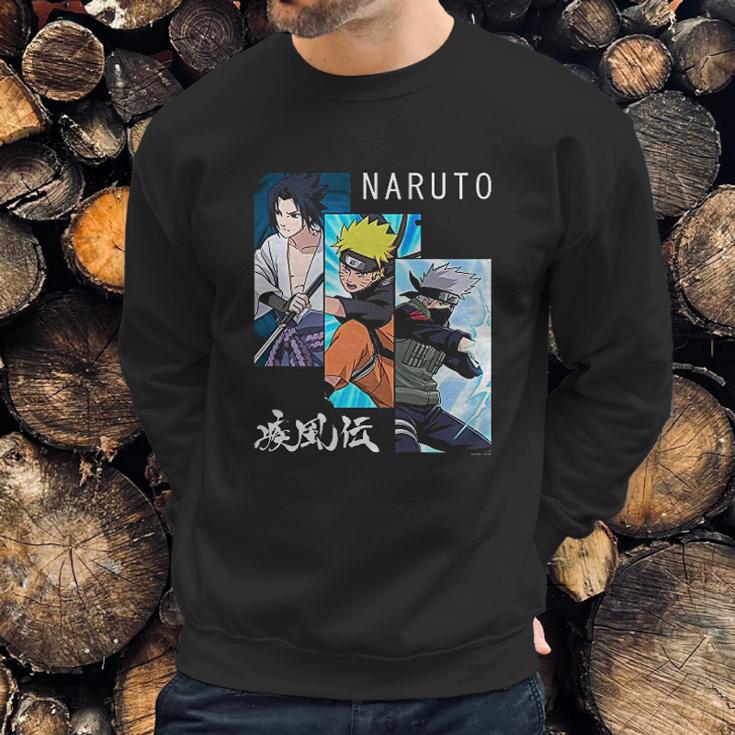 Naruto Shippuden 3 Panels And Kanji Sweatshirt Gifts for Him