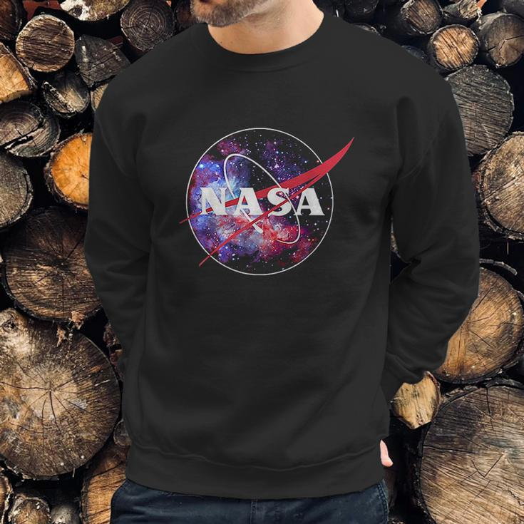 Nasa Purple Pink Mix Galaxy Style Logo Graphic Sweatshirt Gifts for Him