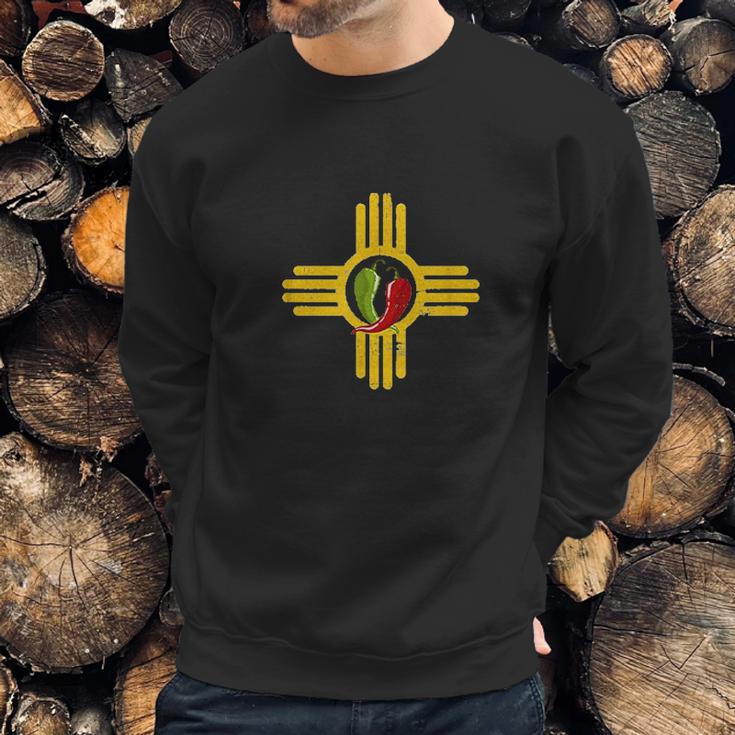 New Mexico Southwest Zia With Red And Green Chile Sweatshirt Gifts for Him