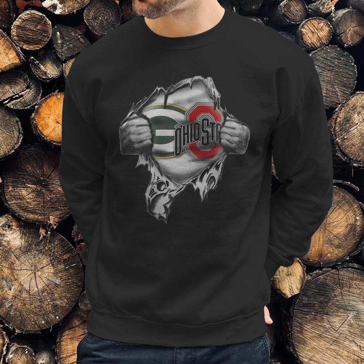 Order Buy Love Green Bay Packers And Ohio State Buckeyes 2018 Gift Long-Shirt - Copy Sweatshirt Gifts for Him