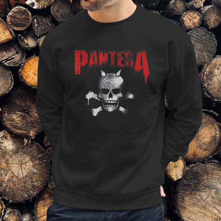 Pantera Official Horned Skull Stencil Sweatshirt Gifts for Him