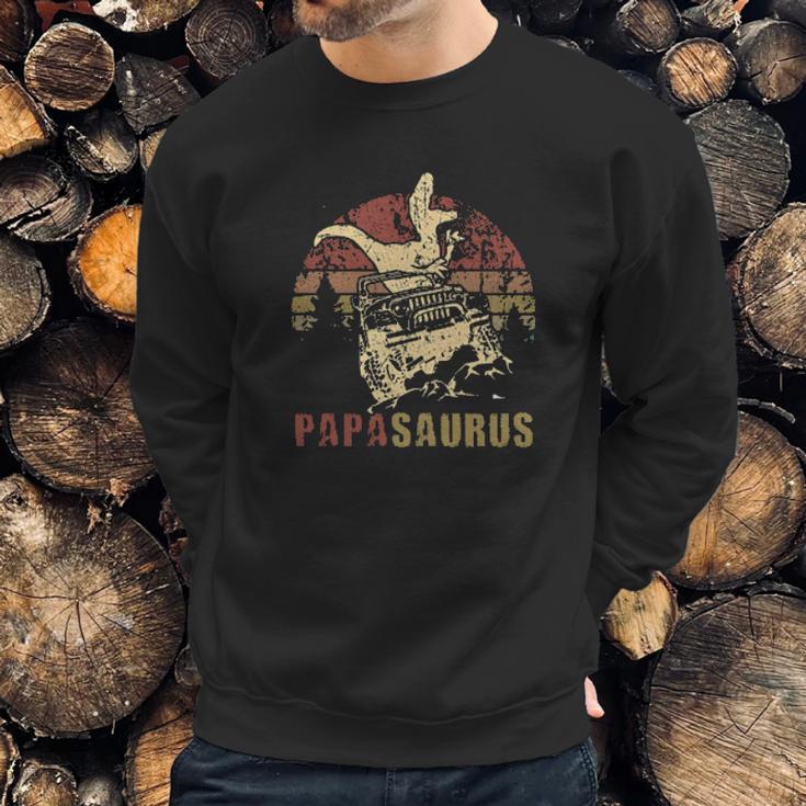 Papa Saurus Jeep Outdoor Road Trip Vintage Popular Gift Sweatshirt Gifts for Him